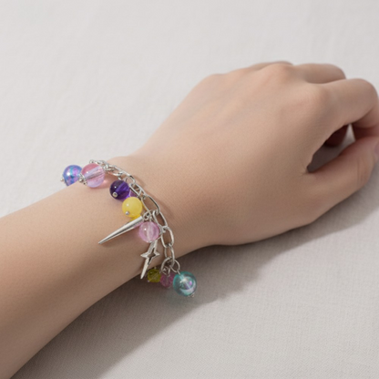 Cartoon Anime K-POP: Demon Slayer Girl Group Bracelet Fashion DIY Beaded Alloy Drip Oil Jewelry